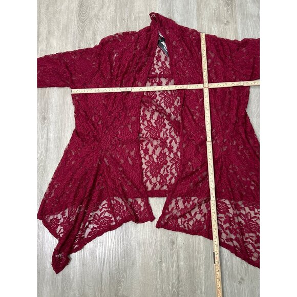 2/$30 Double Take Cardigan duster Womens Oversize Lace Open Front Topper size 3X - Picture 5 of 8